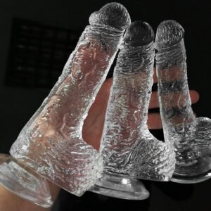 Clear Crystal High Quality Healthy Material Silicone Transparent Dildo