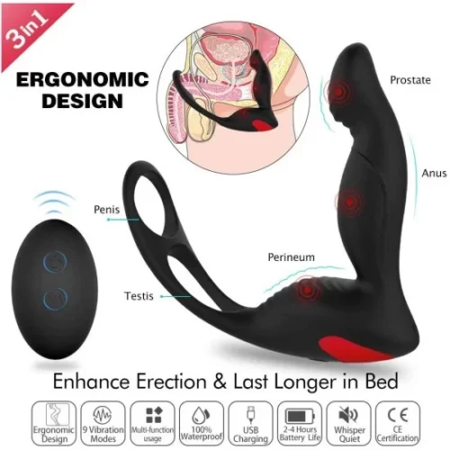 Men's Prostate Vibrator & Cock Ring - Image 2